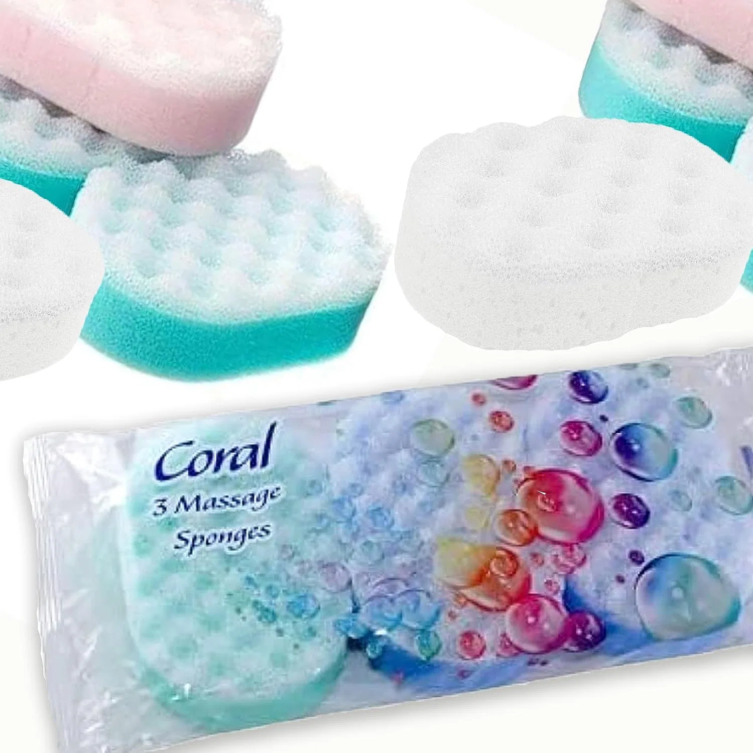 Набор массажных губок Coral, 3 шт. Coral White