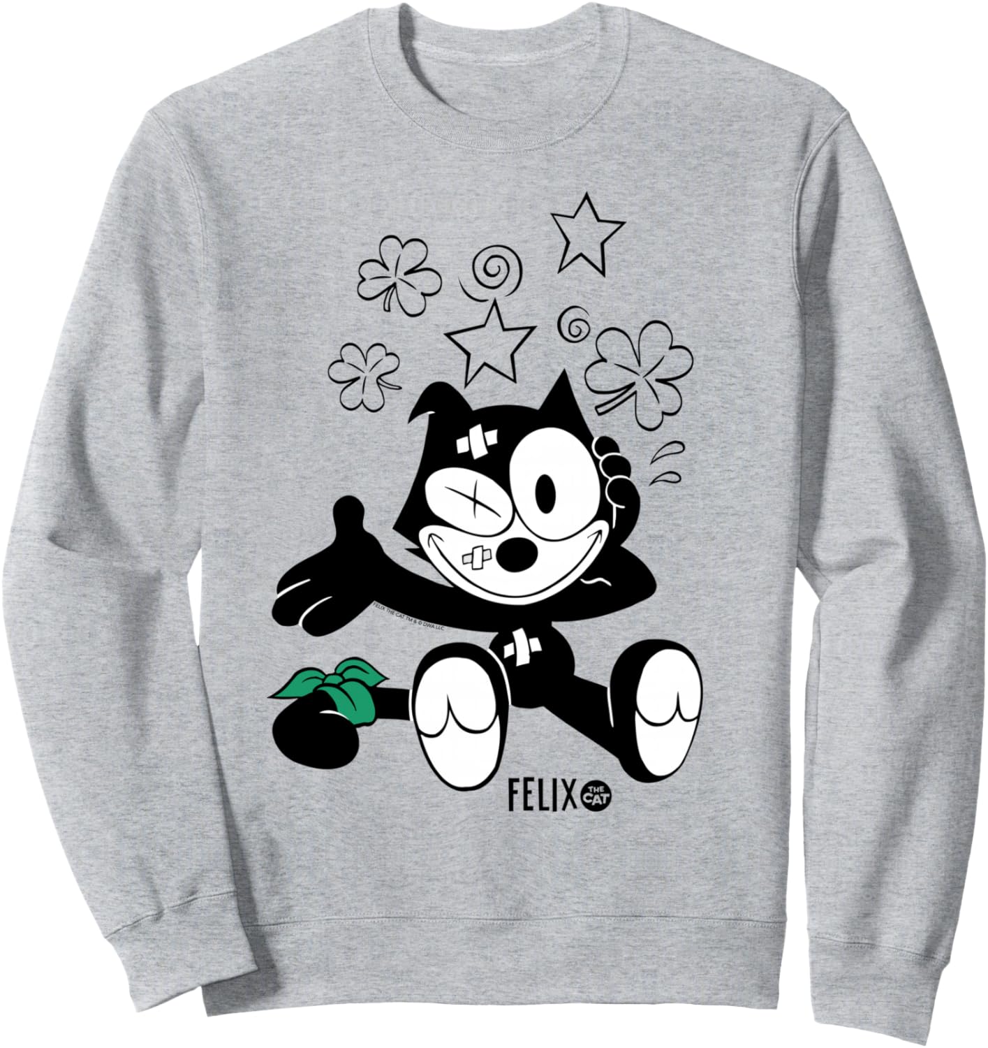 

Толстовка с изображением кота Феликса Felix The Cat, серый