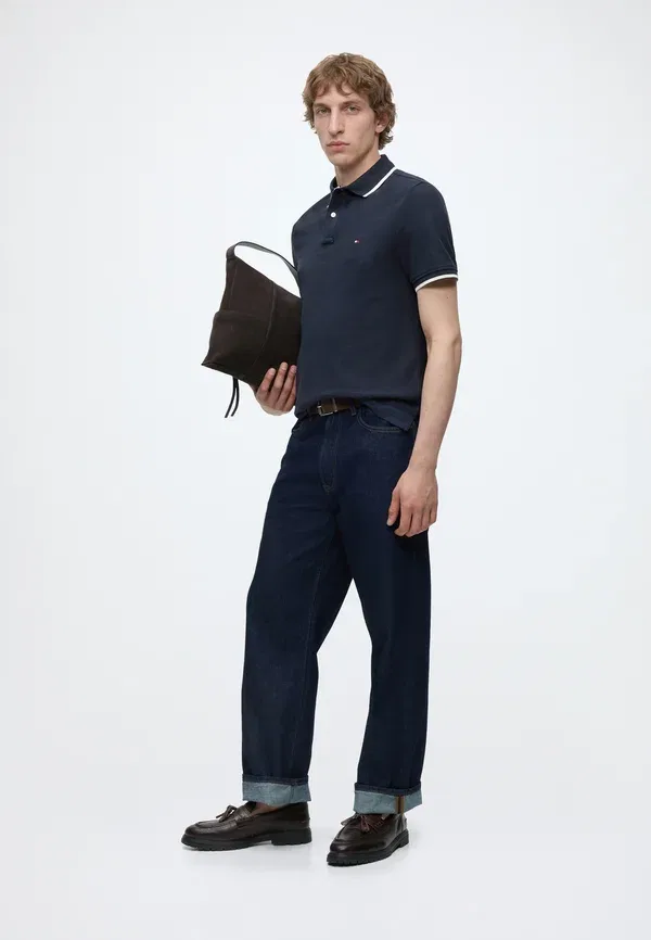 Поло Tommy Hilfiger Pique regular fit, цвет пустынное небо — фото 2