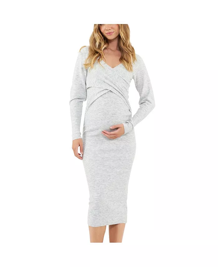 

Трикотажное платье Heidi для беременных и кормящих мам Ripe Maternity, белый