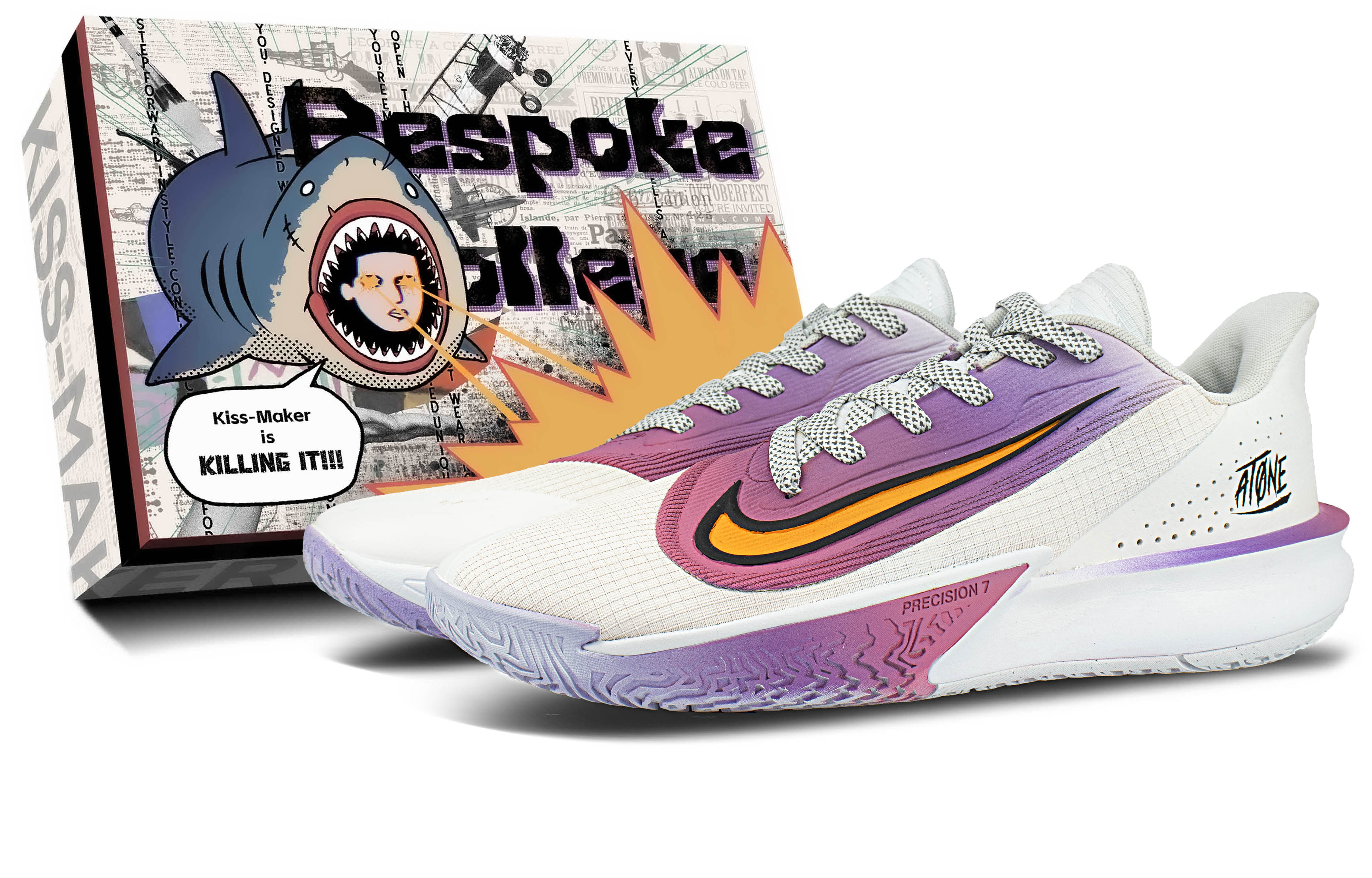 

Nike Баскетбольные кроссовки Precision 7 Shock Absorbers Low Top, мужские, фиолетовые
