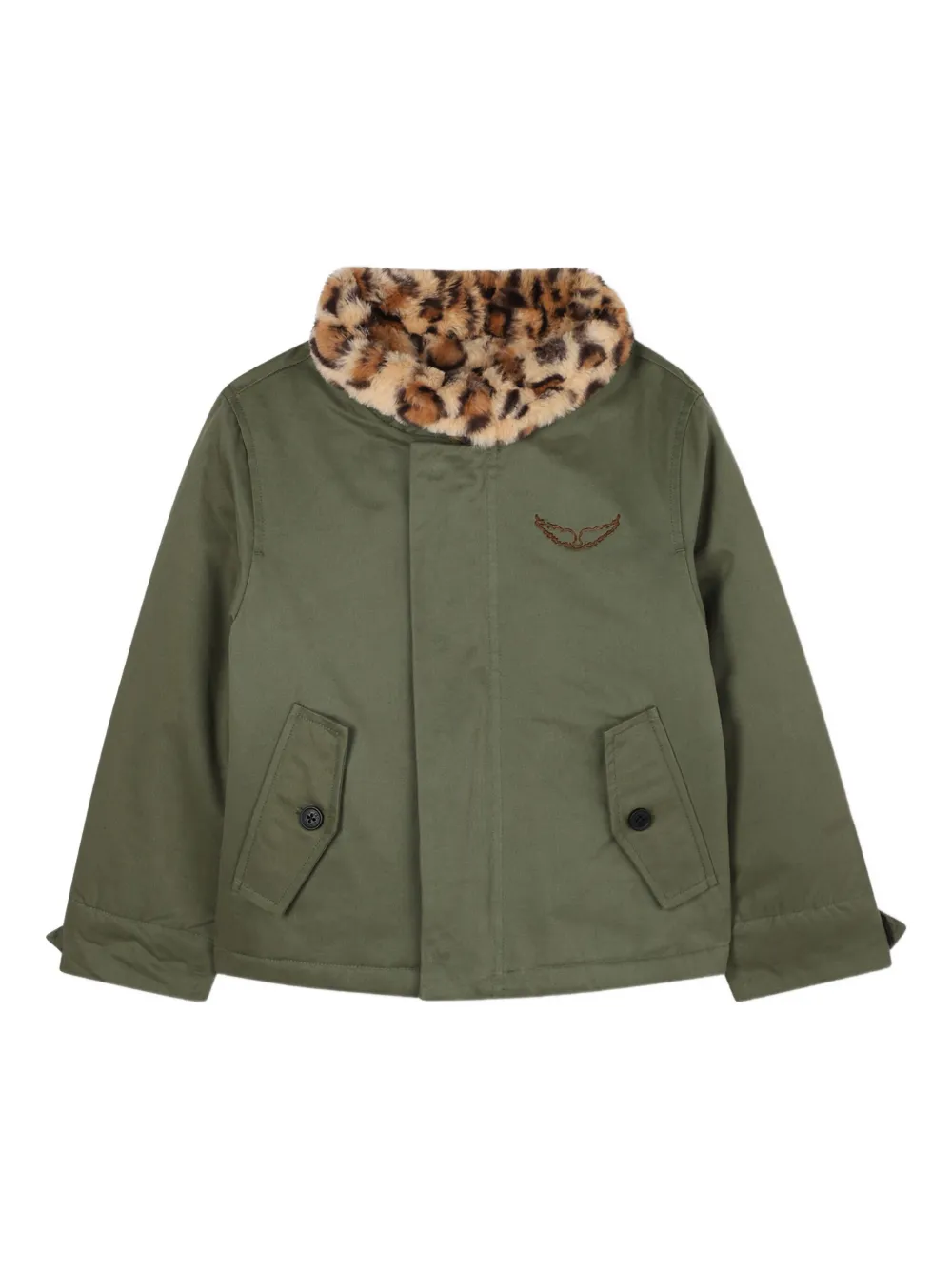 

Куртка с меховой подкладкой Zadig & Voltaire Kids, зеленый