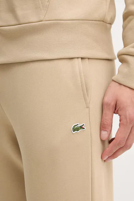 Спортивные штаны из хлопка Lacoste, бежевый — фото 4