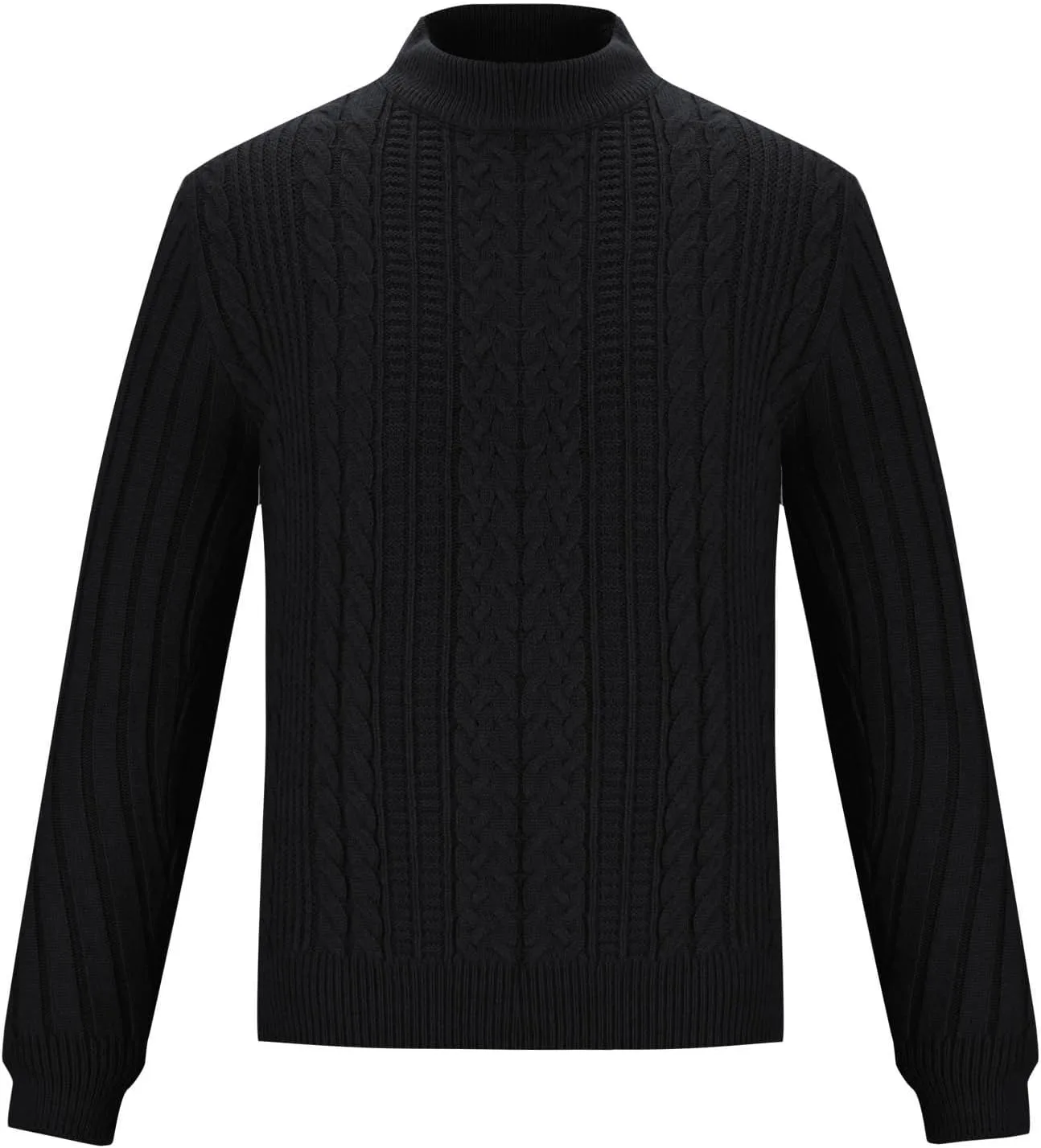 

Мужской свитер с круглым вырезом и длинными рукавами, кабельная вязка, теплый для зимы AQAYL