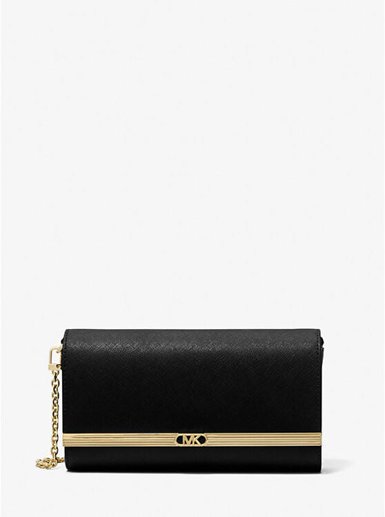 

Большой клатч Mona из сафьяновой кожи Michael Kors, черный
