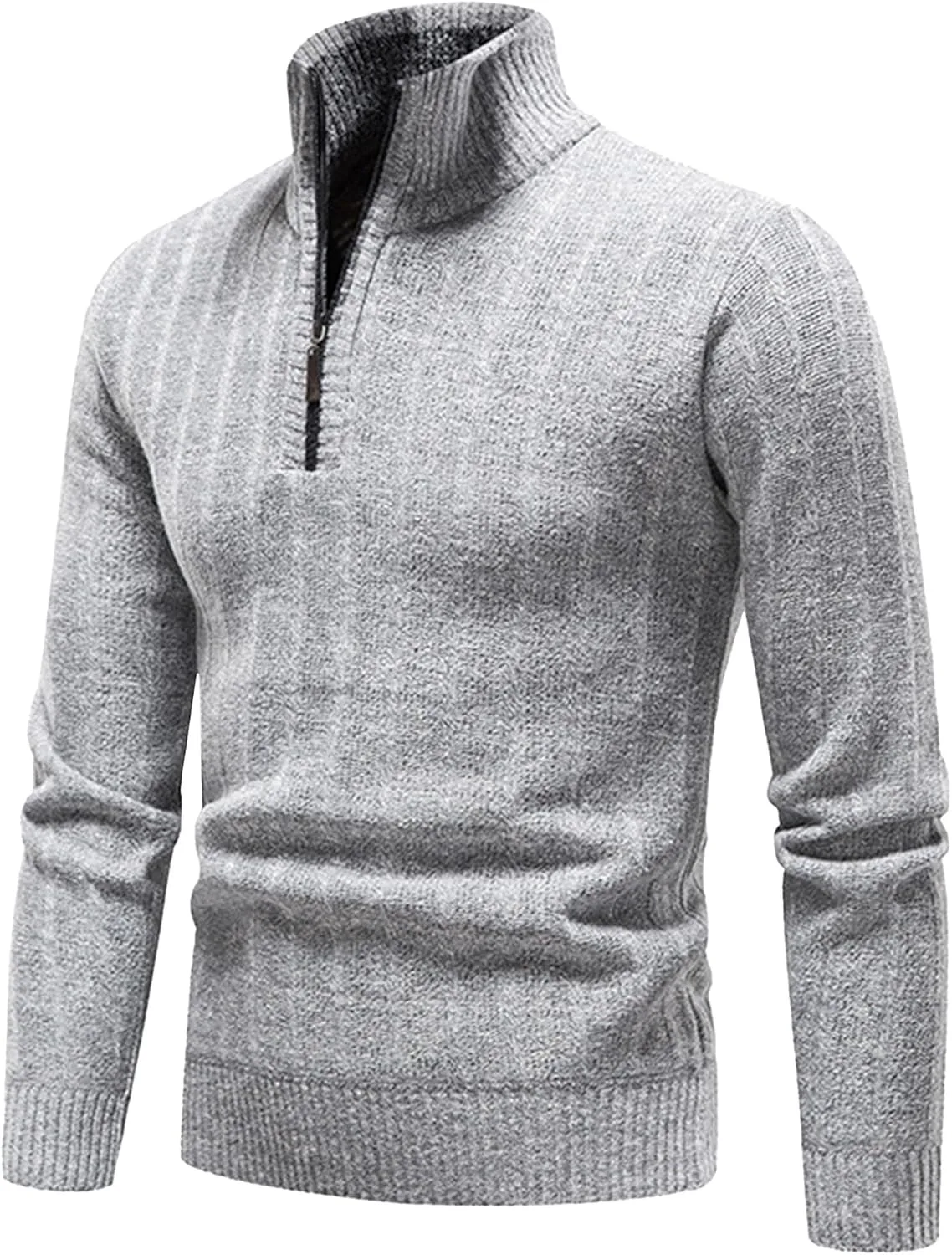 

Мужской свитер Slim Fit с воротником и четвертью молнии Gsywaipei