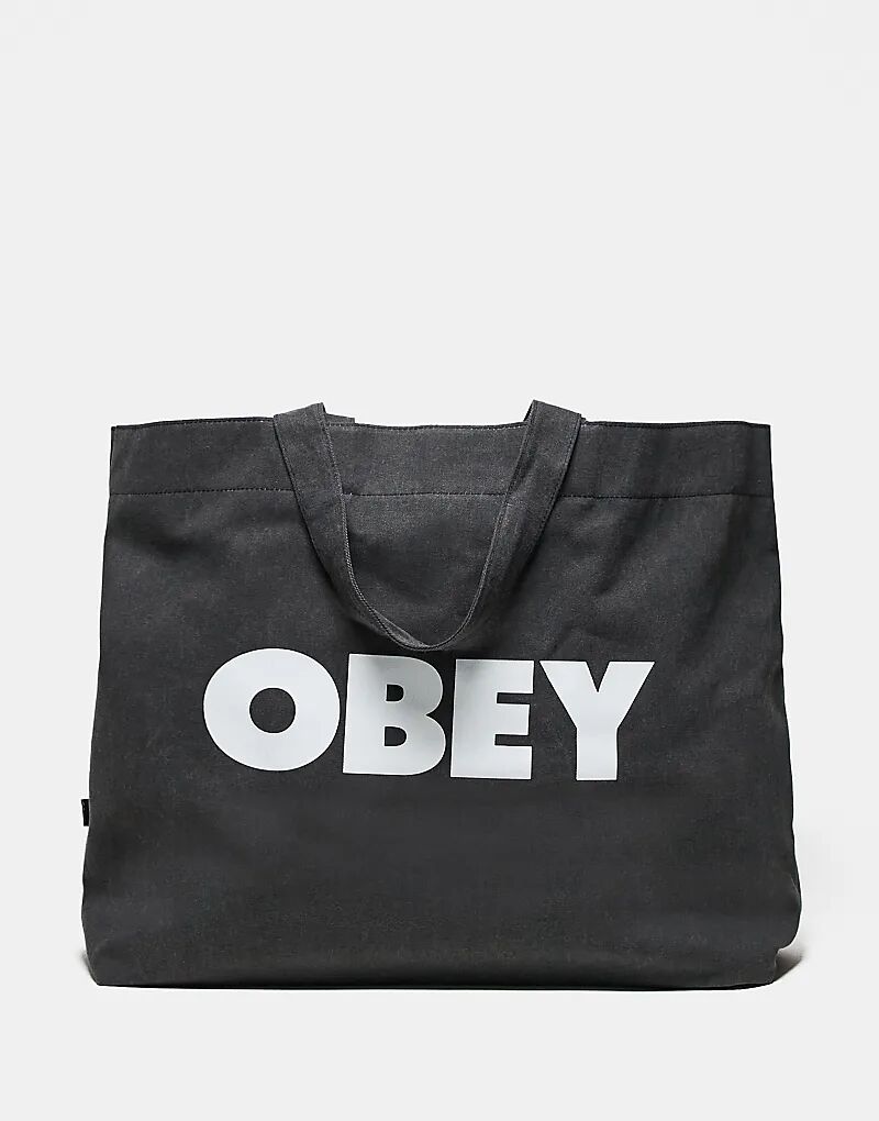 

Сумка-тоут пигментного цвета черного цвета Obey