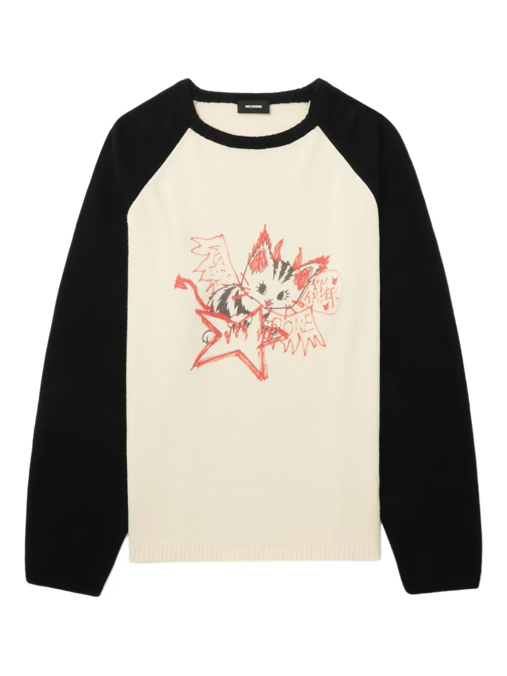 

Свитер с рукавами реглан и принтом We11done, нейтральный