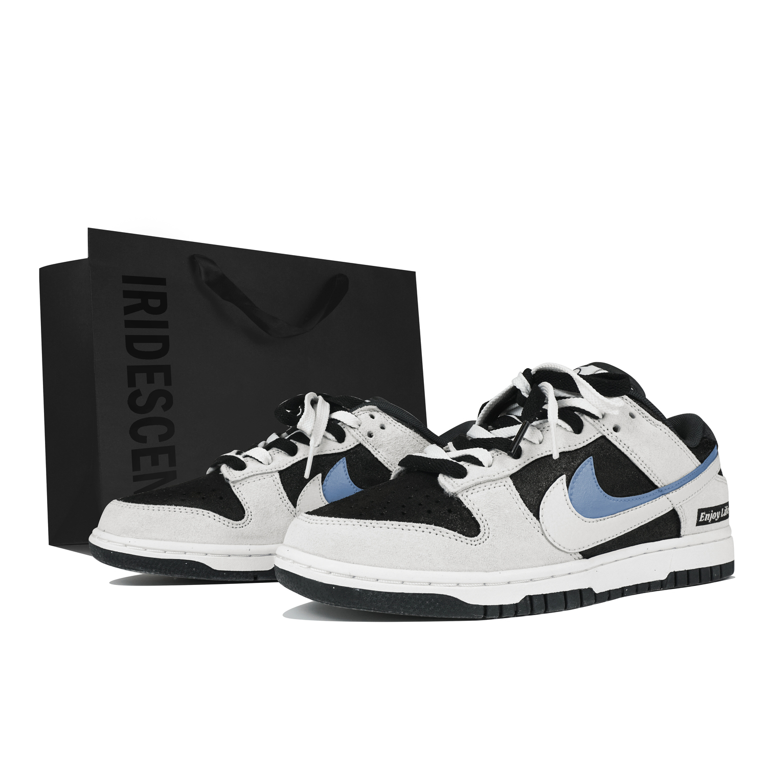 

Nike Данк лоу-топ скейтборд кроссовки унисекс черный синий черный, цвет Black