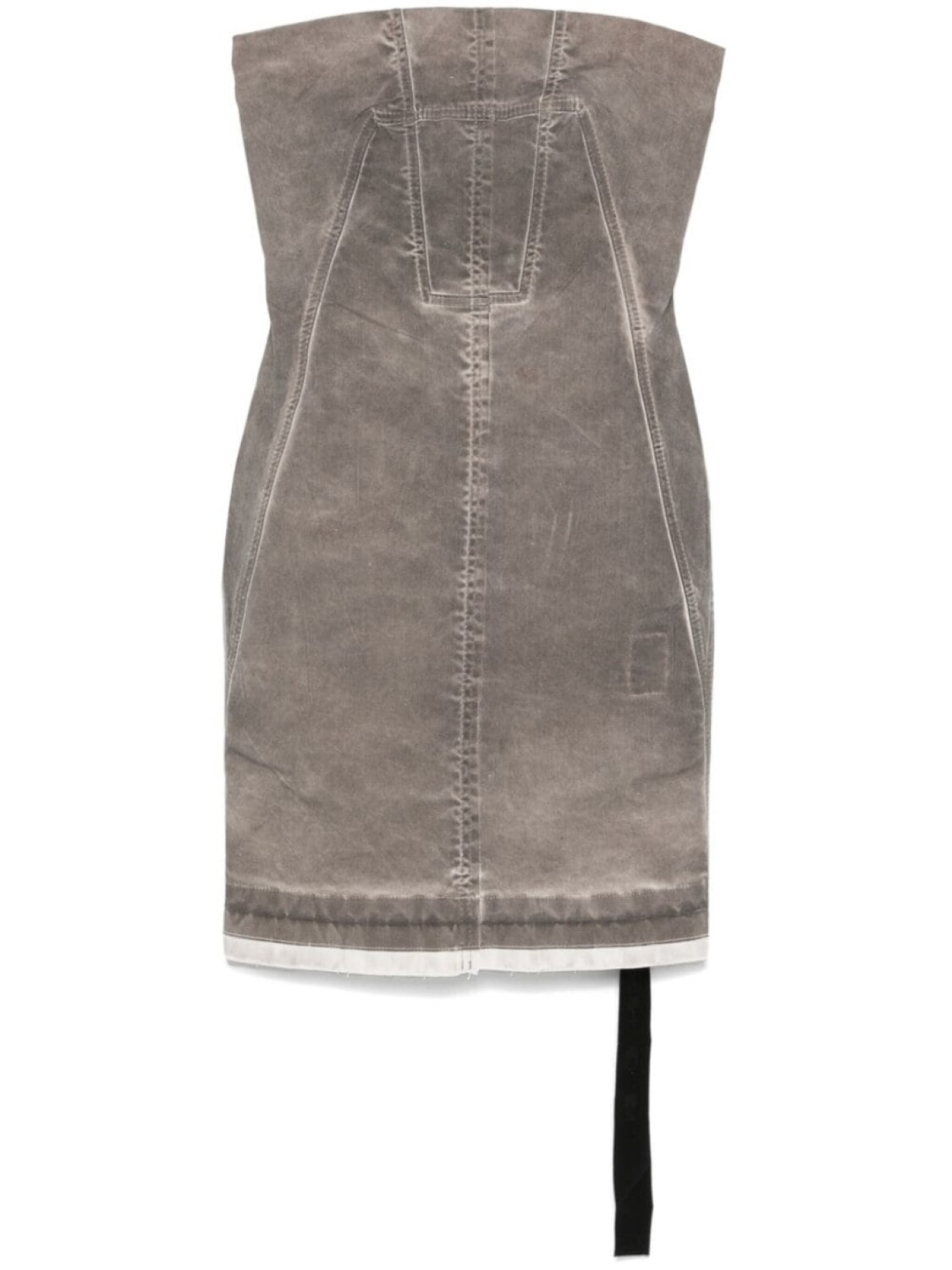 

Джинсовое мини-платье Rick Owens DRKSHDW с расщепленными краями, серый