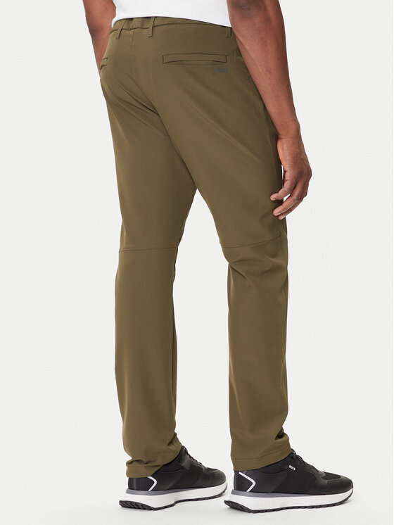 Брюки из ткани slim fit T_Commuter 50534303 Boss, зелёный — фото 3