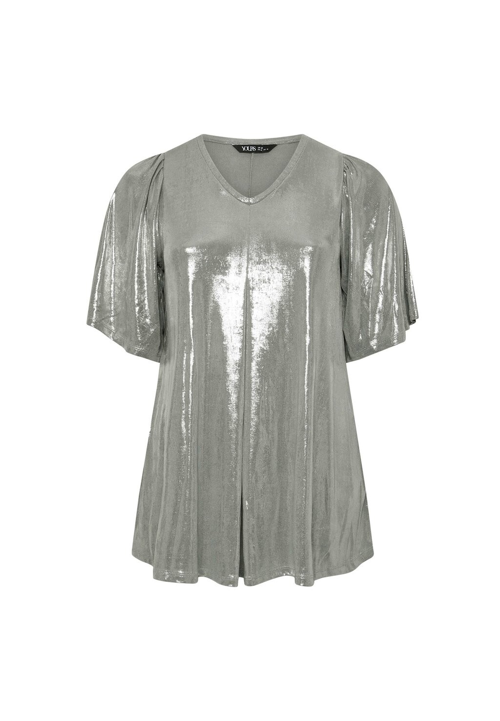 

Топ с длинными рукавами FOIL SWING Yours Clothing, серебристый