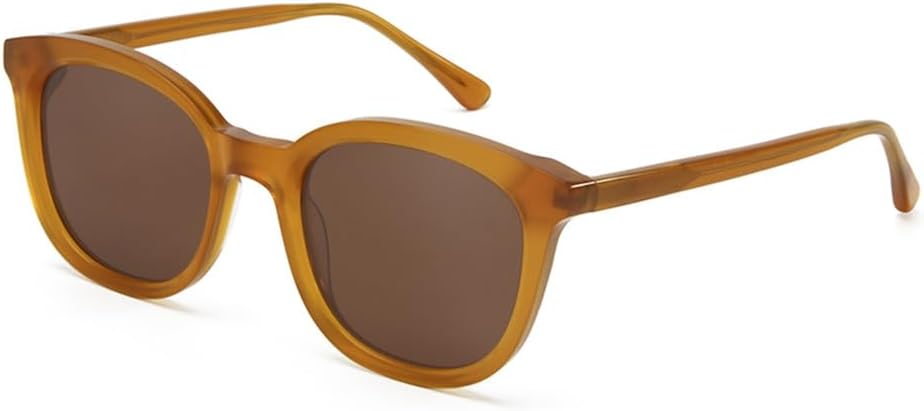 

Круглые солнцезащитные очки из ацетата для мужчин и женщин, поляризованные солнцезащитные очки в винтажном стиле для вождения, защита от УФ-излучения UV400 VFDHN, Blonde Brown