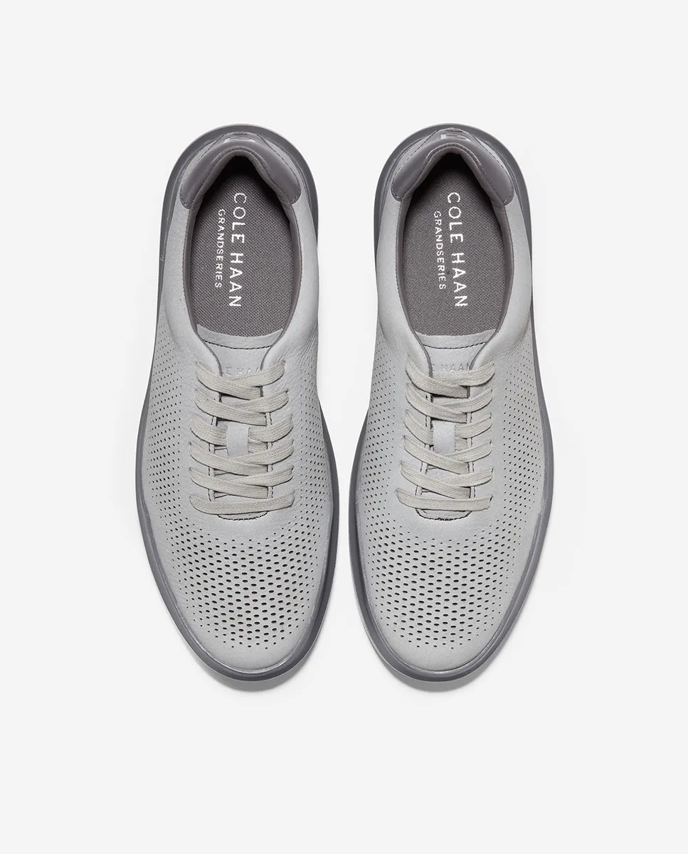 Мужские кожаные кроссовки из перфорированного нубука Cole Haan, светло-серый — фото 4