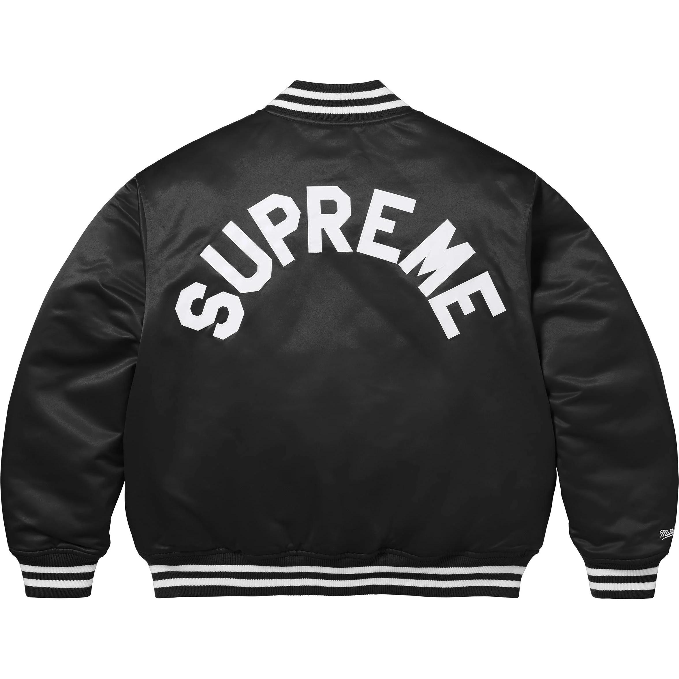 

Supreme Сатиновая бейсбольная куртка, Black