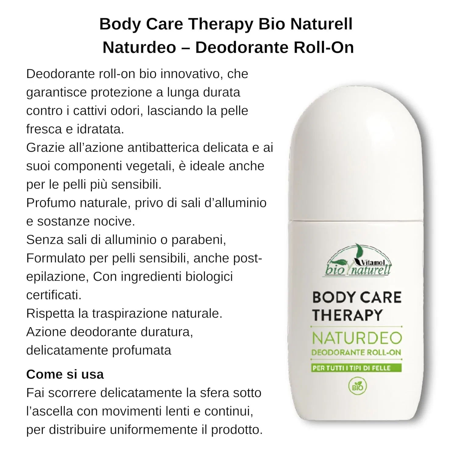 Роликовый дезодорант Vitamol NaturDeo без алюминия и парабенов, 50 мл Vitamol — фото 2