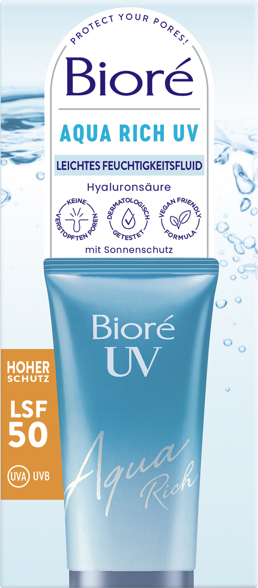 

Солнцезащитный крем Bioré Aqua Rich UV Leichtes Feuchtigkeitsfluid LSF 50