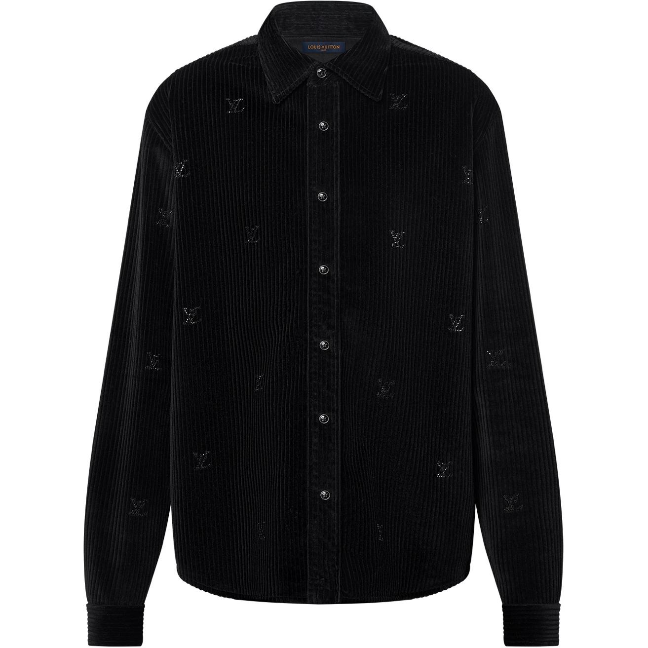 Длинный рукав Lv Blason с декоративными элементами вельветовая рубашка LOUIS VUITTON, черный — фото 2