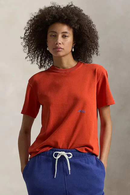 Футболка с коротким рукавом хлопок Polo Ralph Lauren, оранжевый