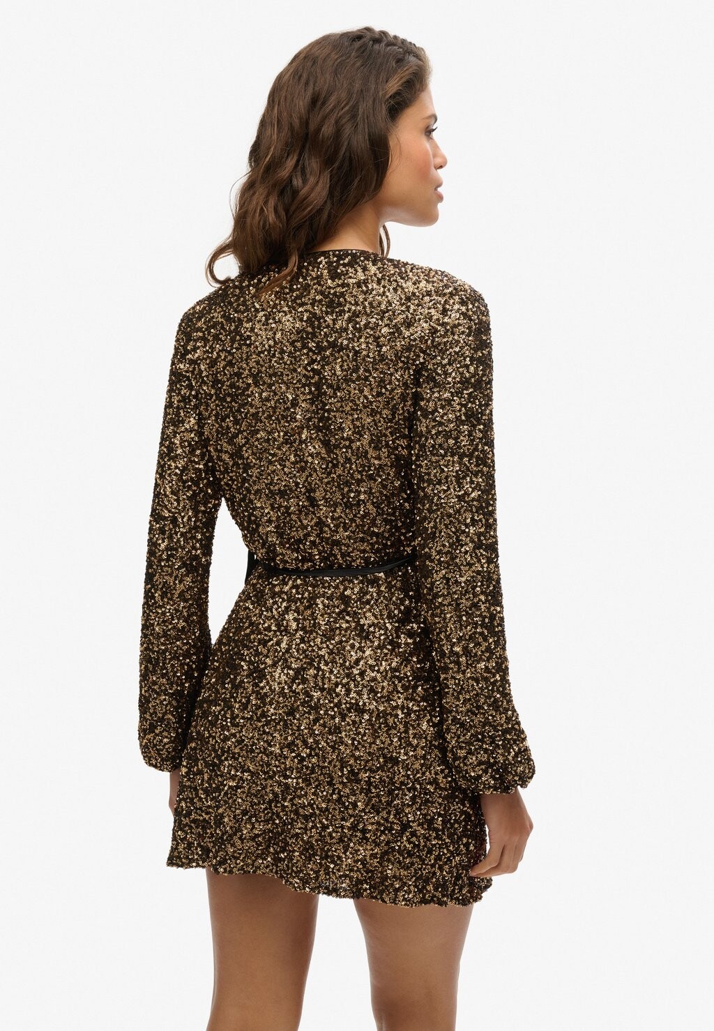 

Коктейльное платье / Вечернее платье SEQUIN WRAP MINI Superdry, золотого цвета