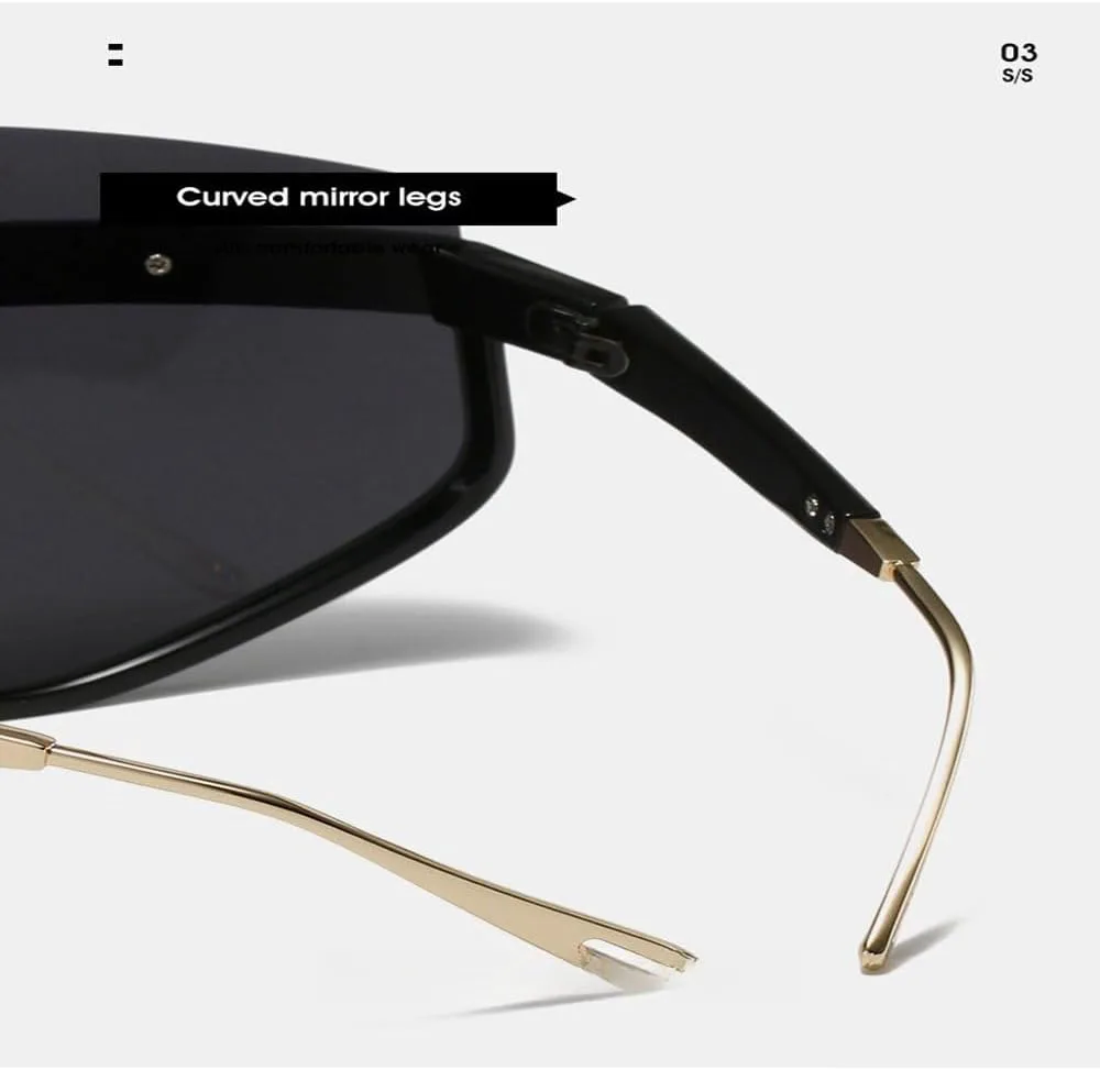 

Модные цельные очки для активного отдыха для женщин и мужчин, большие, в стиле панк, с полуободковой оправой, ветрозащитные, UV400 JWMSXYQR, Blue-grayblue