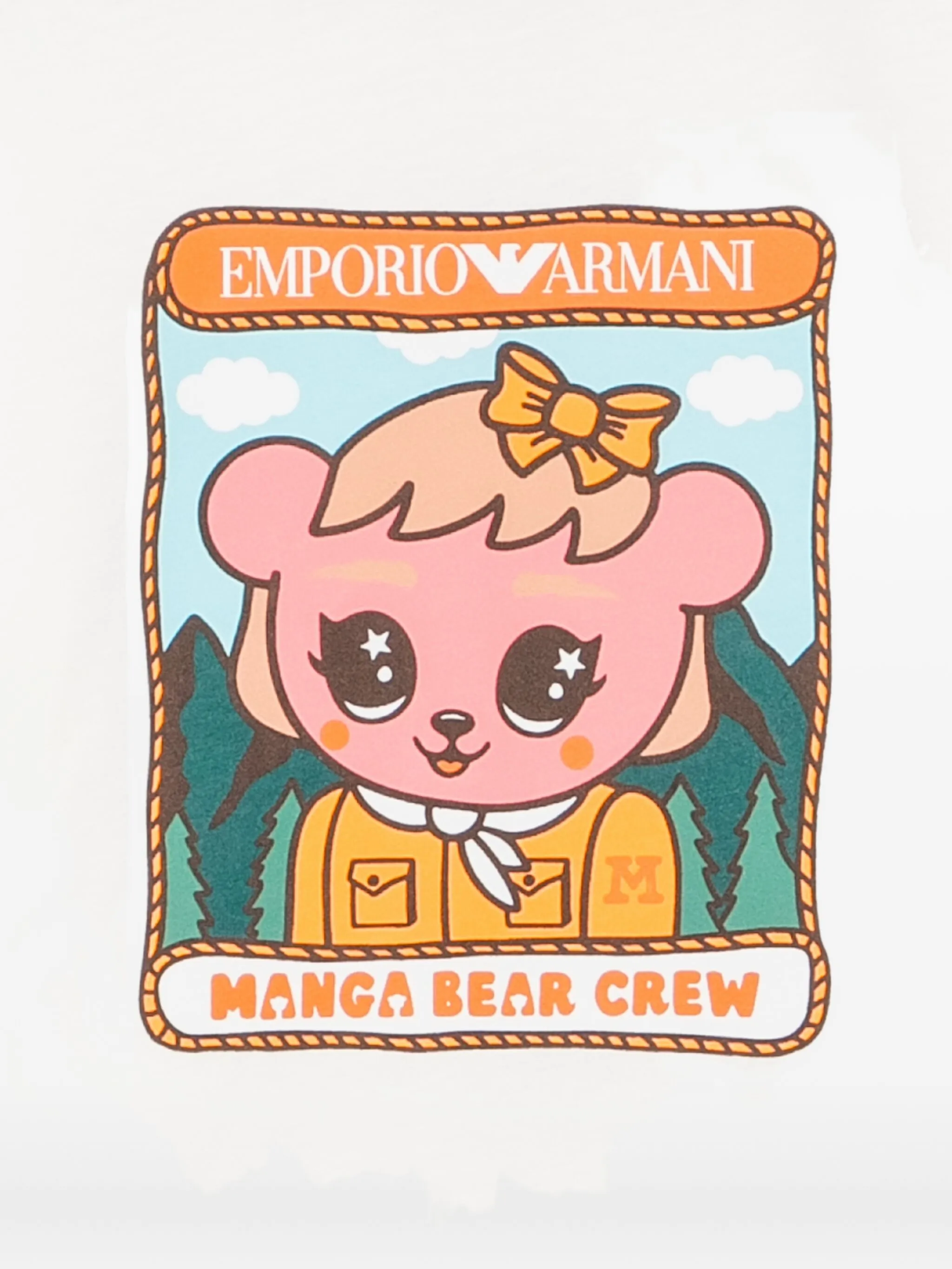 Футболка ASV Manga Bear Emporio Armani Kids, белый — фото 3