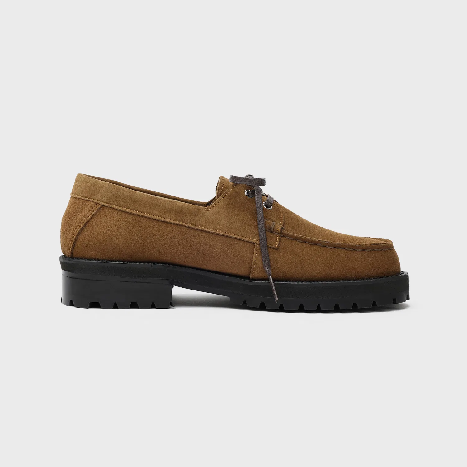 Мужские замшевые ботинки на шнуровке Standard Casual Sole Boat Shoes 5099, средне-коричневые, от Firenze.A — фото 4