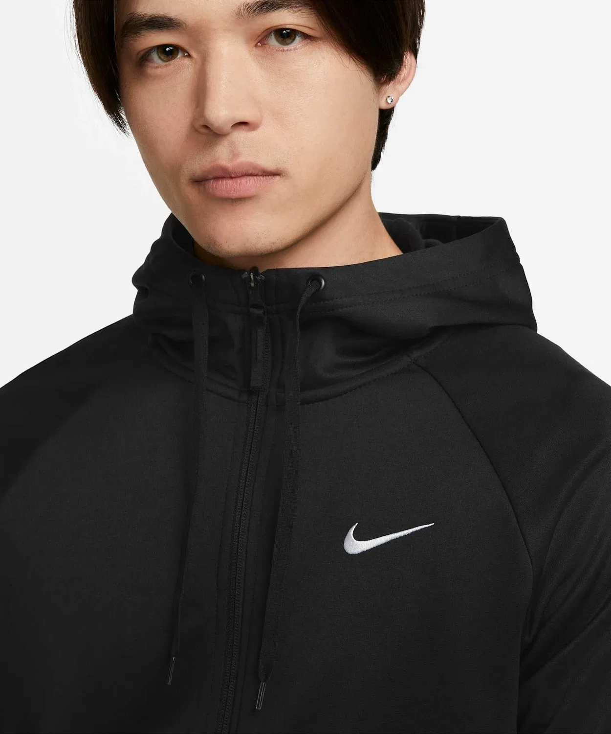 Толстовка Nike Therma-FIT мужская, полная застежка-молния, фитнес-худи, черная — фото 4