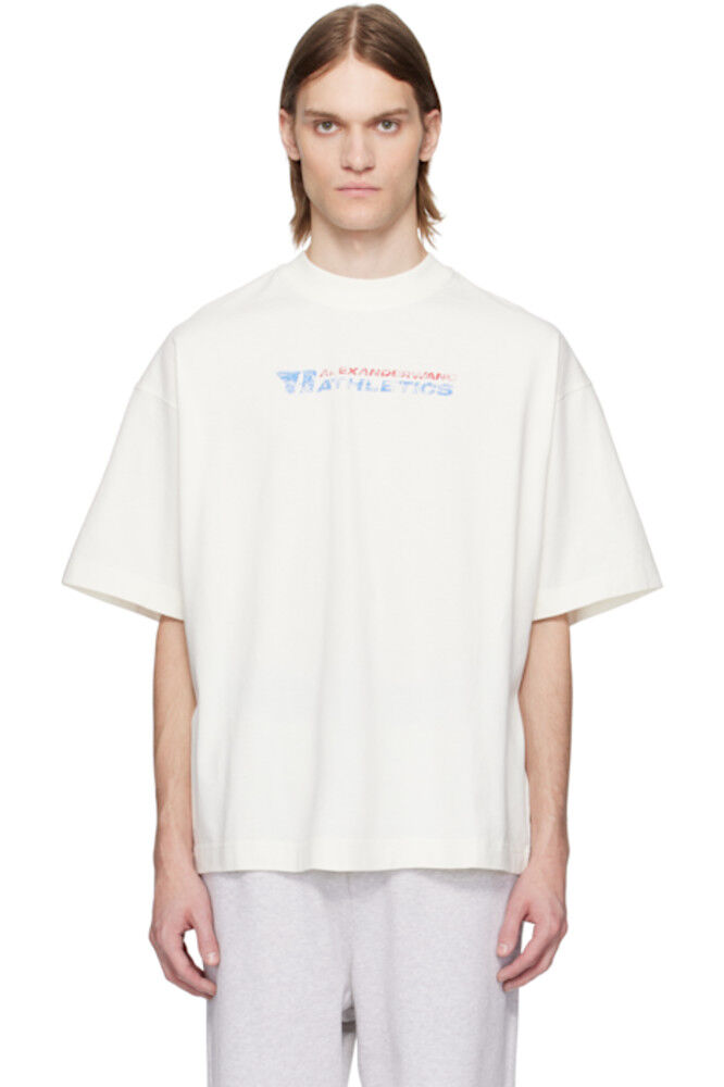 

Белая хлопковая футболка с логотипом Alexander Wang