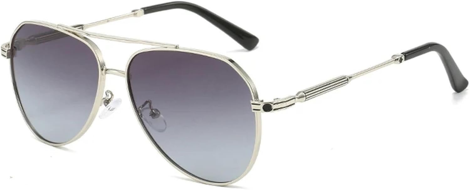 

Модные круглые солнцезащитные очки для женщин и мужчин в стиле ретро, ​​женские очки для активного отдыха и вождения, защита от УФ-излучения UV400 TKKTLLT, Silver Gradient Gray