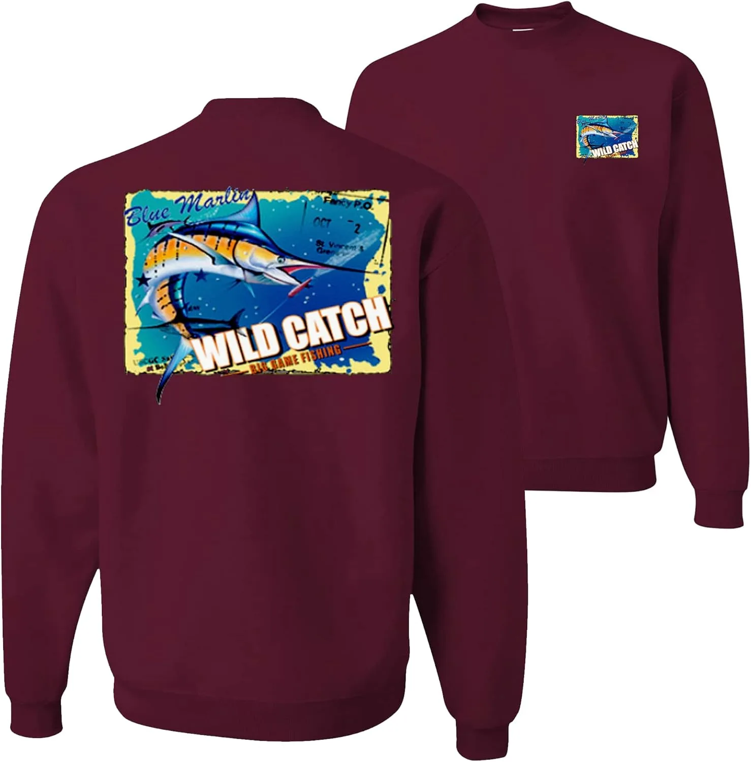

Футболка Blue Marlin Wild Catch Fishing Lovers FRONT AND BACK wild custom apparel