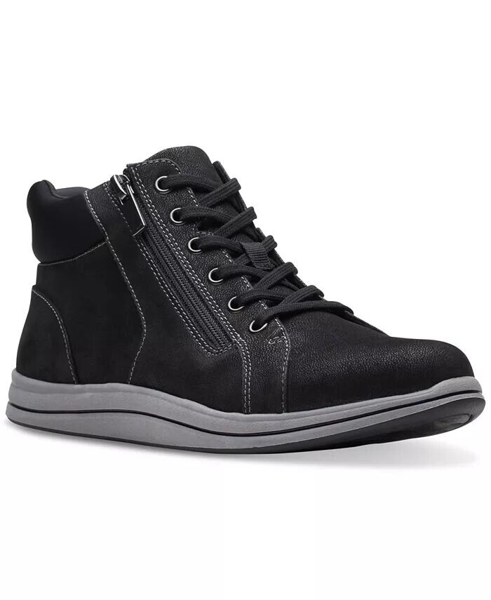 Женские кроссовки Breeze Glide на шнуровке и молнии Clarks, черный