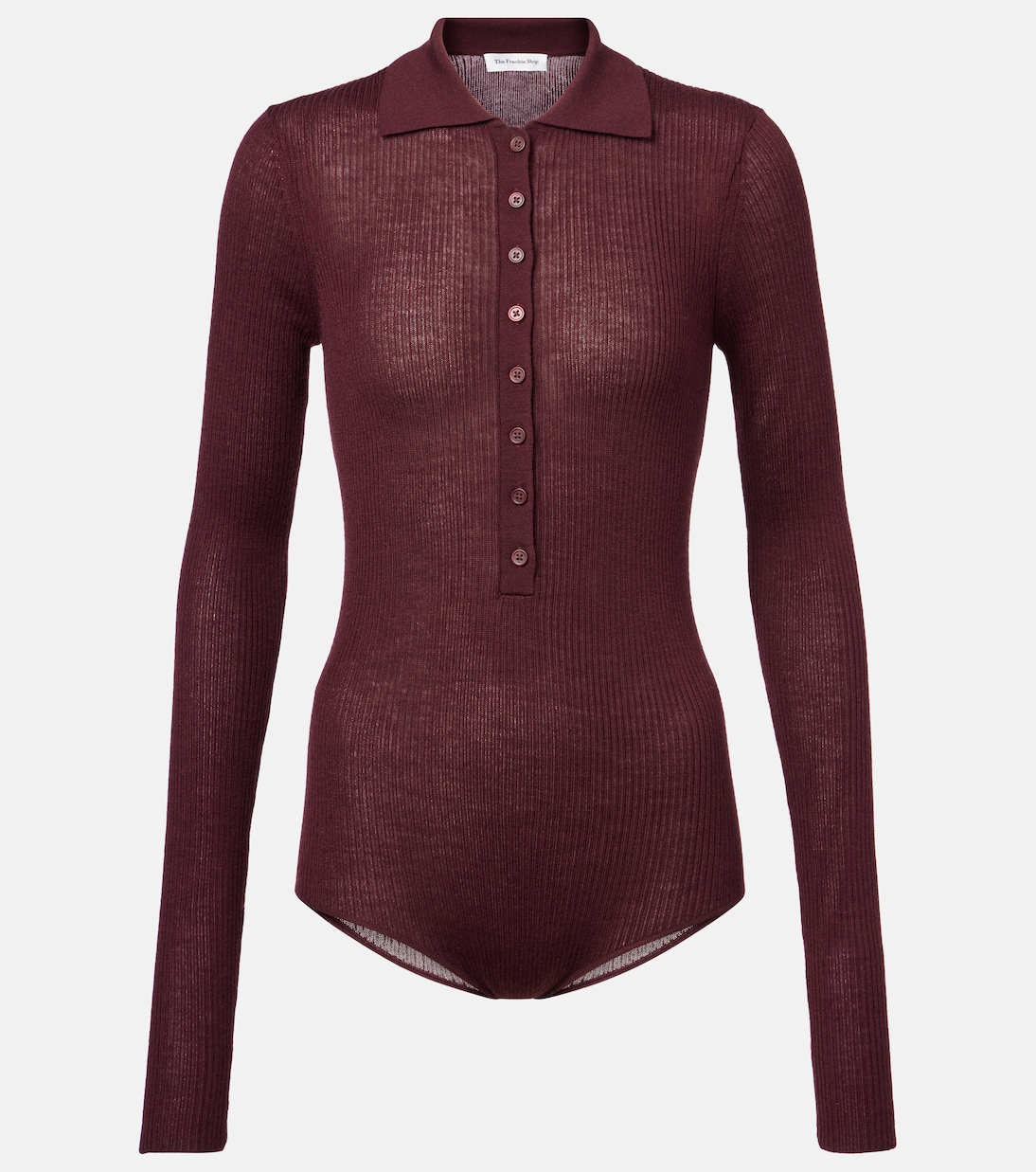 

Боди из шерсти, шелка и кашемира Solana The Frankie Shop, бордовый
