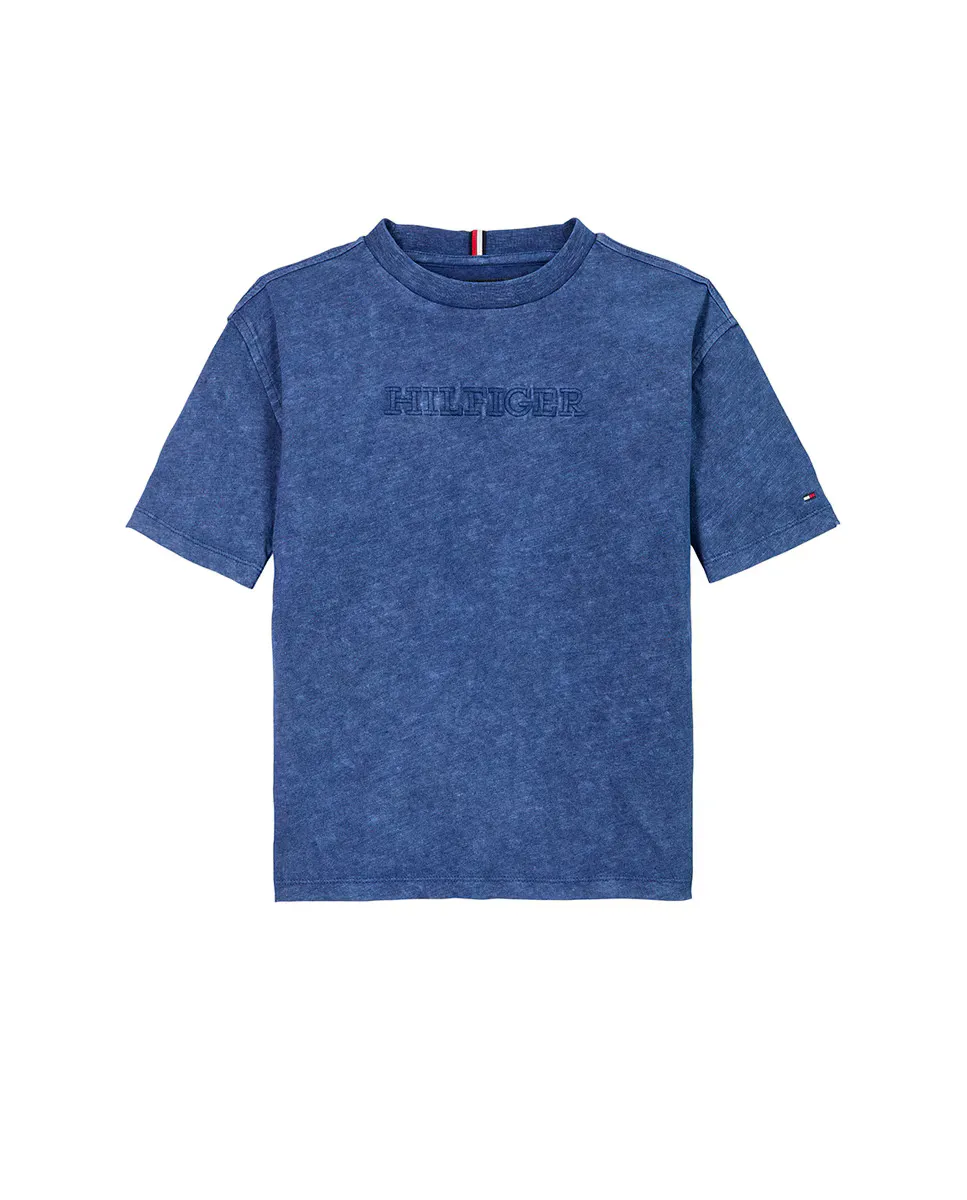 

Футболка для мальчиков с круглым вырезом и принтом спереди Tommy Hilfiger, синий