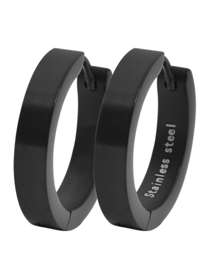 

Adeliás Женские серьги - серьги-кольца на шарнирах из нержавеющей стали черного цвета