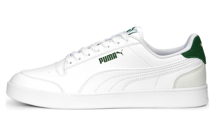 

PUMA Унисекс бело-зеленые низкие скейтерские кеды с амортизацией Shuffle и износостойкой подошвой, цвет White Green