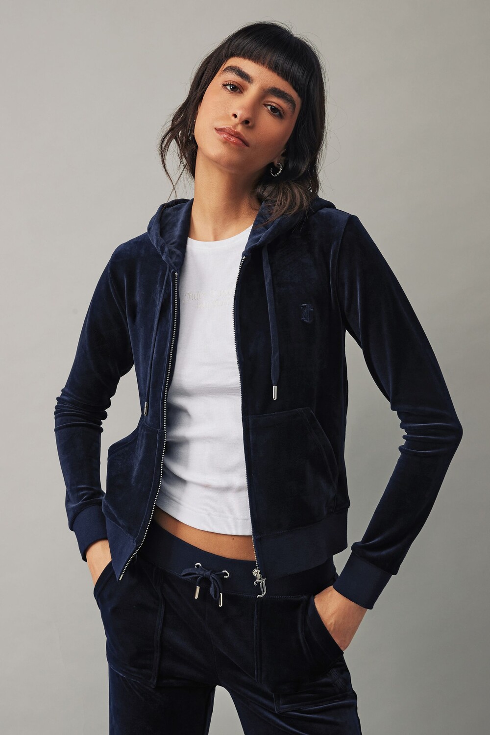 

Женская велюровая толстовка Robertson на молнии Juicy Couture, синий