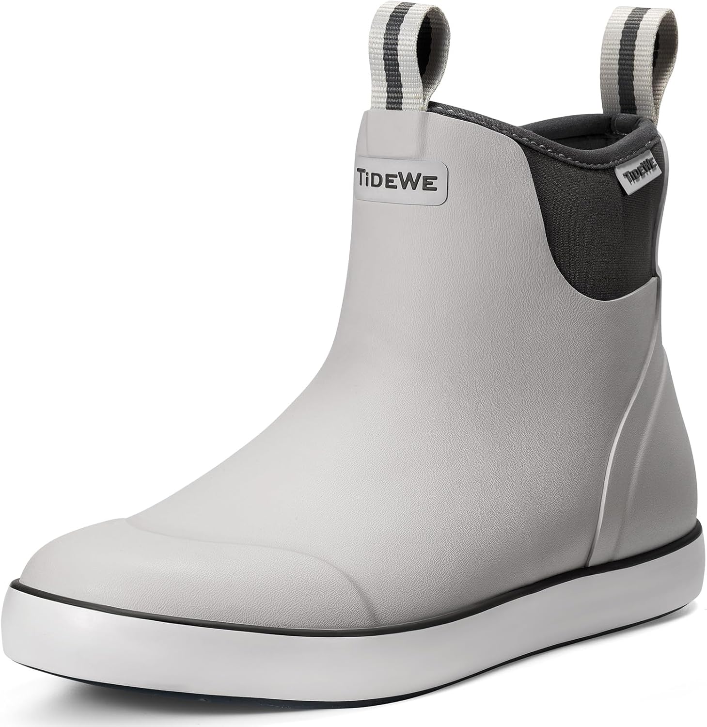 

Ботинки TIDEWE для мужчин, водонепроницаемые рыбацкие ботинки, слипоны из неопрена и резины до щиколотки для дождливой погоды и лодочных прогулок (черно-оранжевые, светло-серые и серо-коричневые, размеры 7-14)