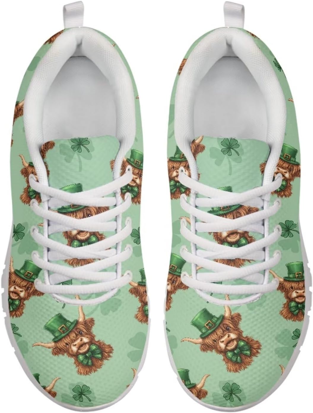 

Легкие кроссовки POLERO для женщин, повседневные дышащие сетчатые кроссовки для бега и тренировок, простые, с ярким рисунком панд, St. Patrick Highland Cow