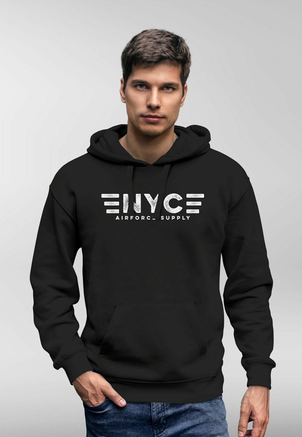 

Толстовка Aufdruck Nyc New York City Airforce Supply Print K Neverless, черный