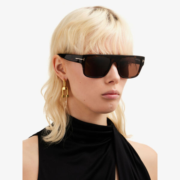 Солнцезащитные очки FT0907 Dunning в квадратной оправе из ацетата ацетата Tom Ford, коричневый — фото 2