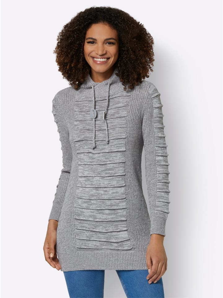 

WITT WEIDEN Длинный свитер серо-белого меланжевого цвета