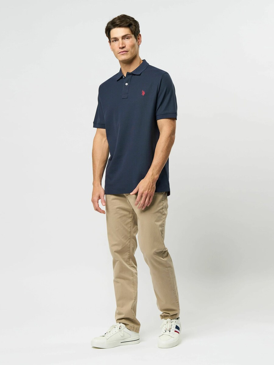 Рубашка на пуговицах классического кроя U.S. POLO ASSN. Alfred, темно-синий/светло-голубой — фото 4