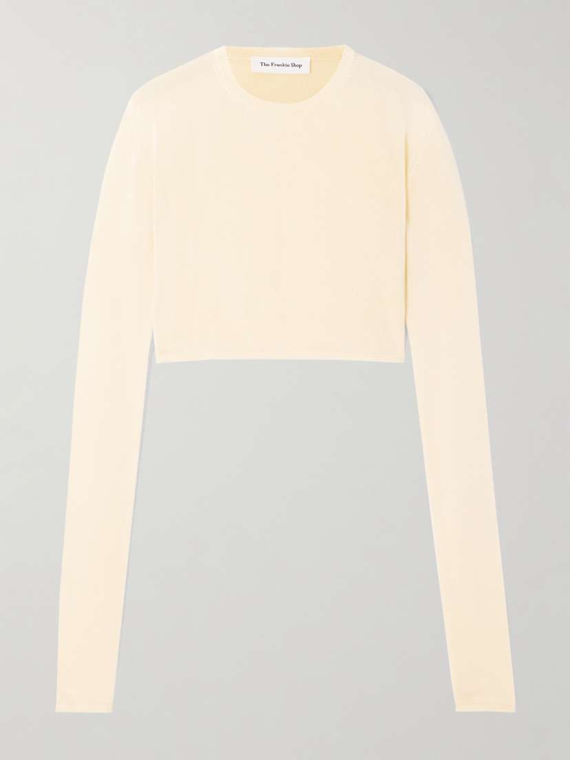 

Укороченный трикотажный топ Kazel The Frankie Shop, бежевый