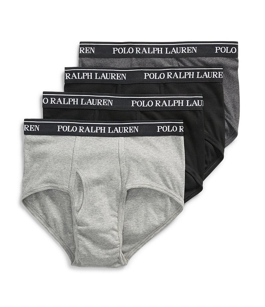 

Классические хлопковые трусы со средней посадкой Polo Ralph Lauren, 4 шт., серый