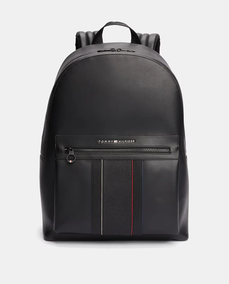 

Мужской рюкзак в черном цвете с рисунком в полоску Tommy Hilfiger, чёрный