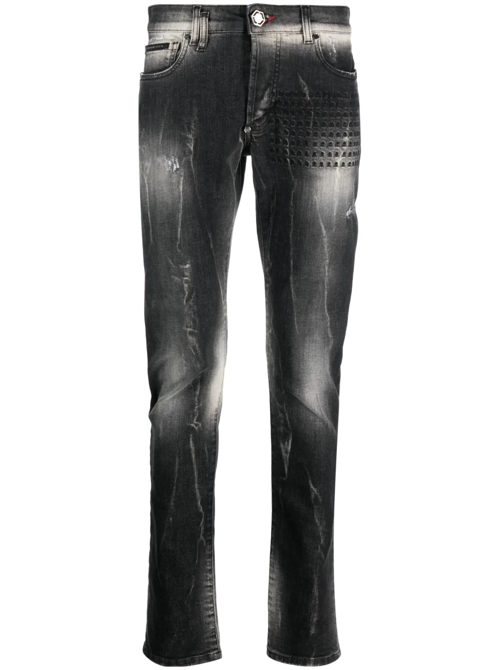 

Джинсы с вышивкой Skull&Bones Philipp Plein, серый