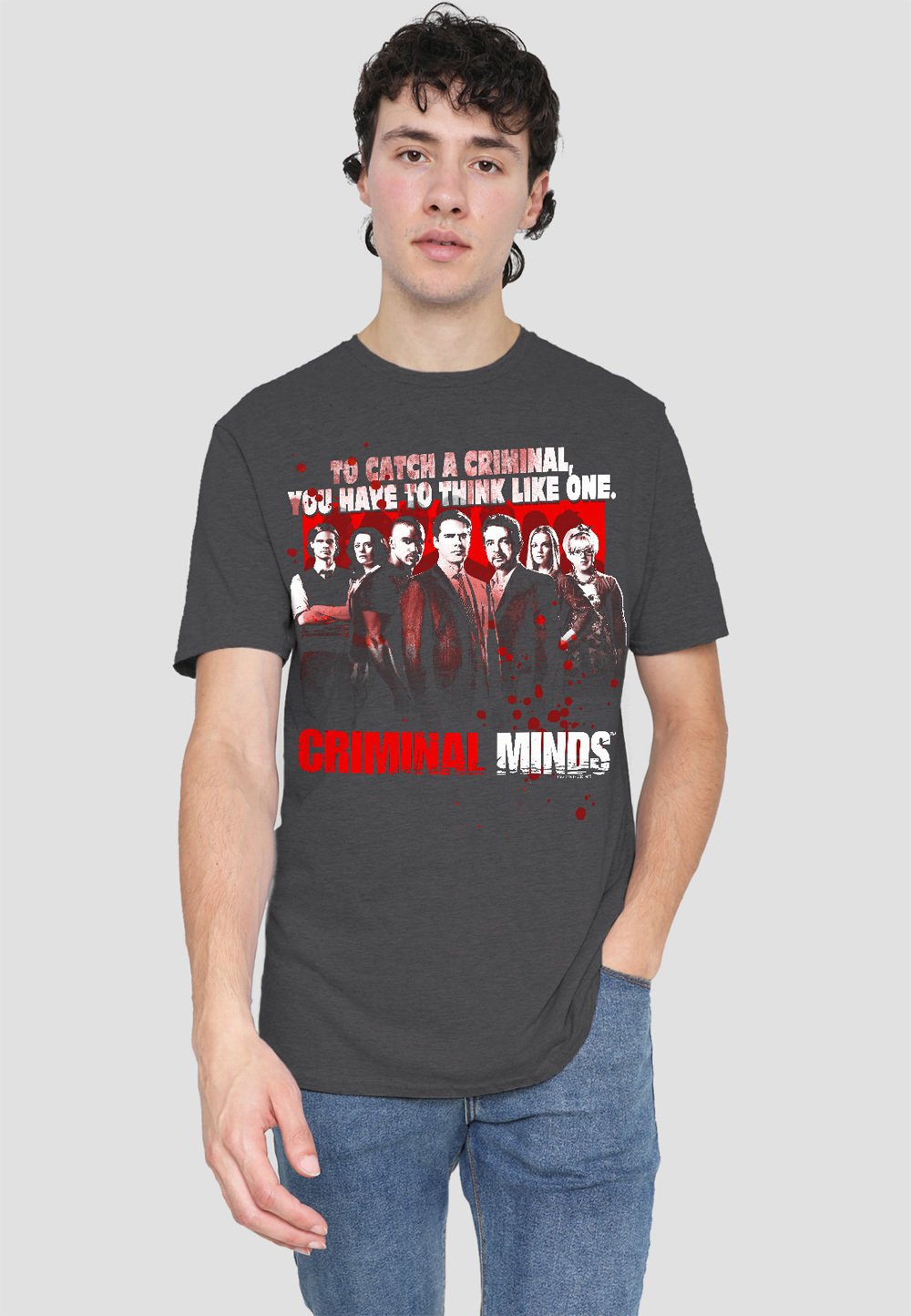 

Футболка с принтом CRIMINAL MINDS THINK LIKE Cotton Soul, антрацит