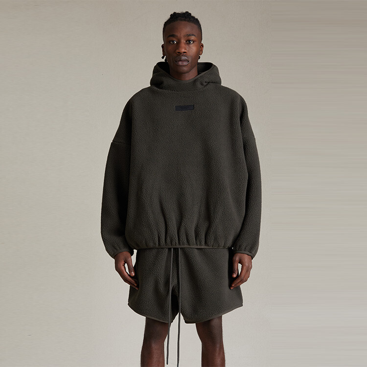 Толстовка с капюшоном и аппликацией логотипа из флиса Fear Of God Essentials, черный — фото 2