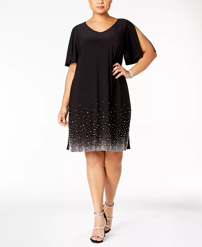 

Платье-сарафан с бисером Plus Size MSK, черный